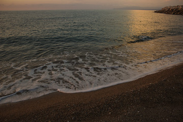 south Europe evening sand beach sea shoreline 