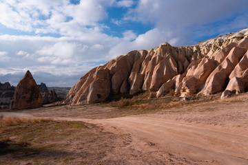Beutiful shape rocks in Capadocia in rose valley