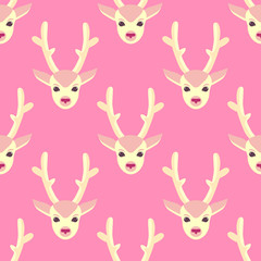 Deer seamless vector pattern.