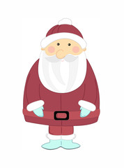 Christmas illustration. Image of Santa Claus, which on a white an isolated background in a red suit.