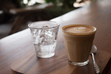 Piccolo Latte art in a cup topping beautiful heart art from milk