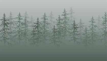  Christmas tree. Coniferous forest. Graphic trees. Misty Christmas trees. Sketch Christmas trees.