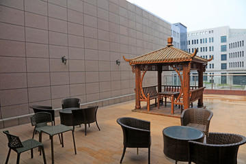 pavilion and cany chair