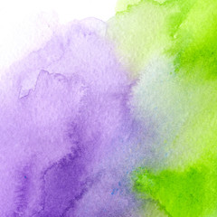bright purple and acid green, trendy watercolor background. Great design element for brochure, banner, cover, booklet, UI, UX, flyer, card, poster