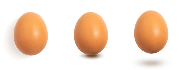 Brown chicken egg isolated on white background