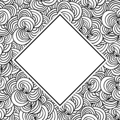 Shell monochrome mockup frame doodle pattern