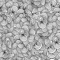 Shell monochrome seamless doodle pattern