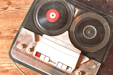 Double-speed vintage 1960s audio tape player