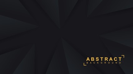 Black paper background. Vector geometric 3d illustration.