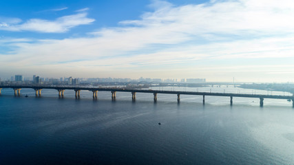 Aerial view of the Dnieper River in Kiev.