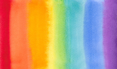 rainbow watercolor hand draw illustration , for creative design tag, print, textile, paper, label, text, poster, banner. Colored like - red, orange, yellow, green, blue , azure, violet, purple,pink