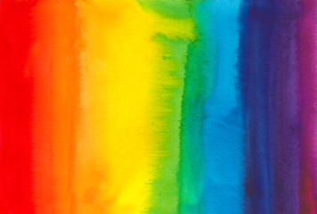 Colorful watercolor hand draw illustration , for creative design tag, print, textile, paper, label, text, poster, banner. Colored like - red, orange, yellow, green, blue , azure, violet, purple,pink