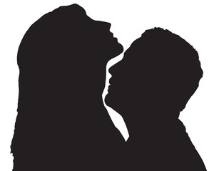 People-Sexy Couple Head Silhouette