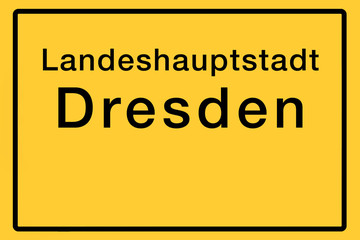 Symbolisches Bild des Ortsschildes einer der 16 deutschen Landeshauptst&auml;dte