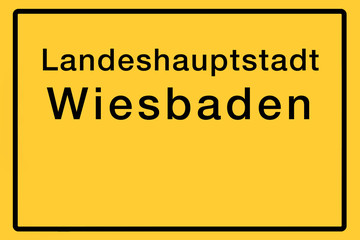 Fototapeta premium Symbolisches Bild des Ortsschildes einer der 16 deutschen Landeshauptstädte