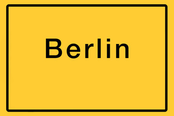 Symbolisches Bild des Ortsschildes einer der 16 deutschen Landeshauptstädte