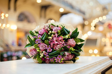 wedding bouquet on the table