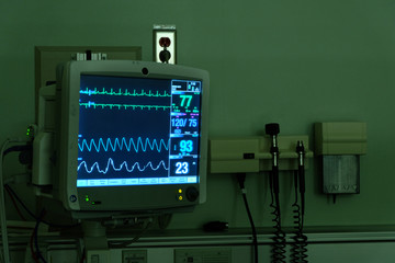 A medical monitor machine.