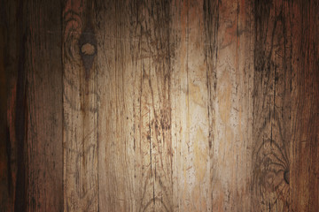 Obraz premium Vintage Wooden panel texture or top view of desk for background