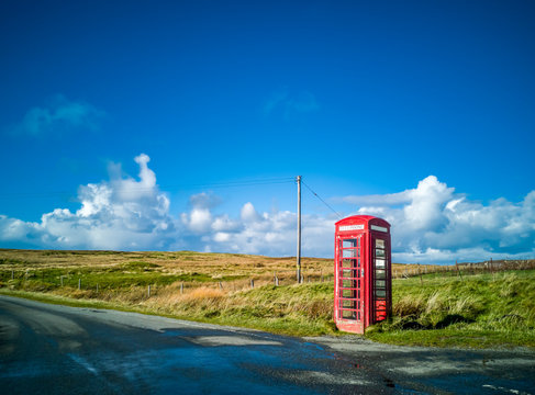 Traditional red Telephone box, Scotland, United Kingdom