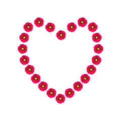 heart frame made from flowers design icon