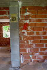 chimney and electric installation