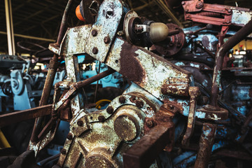 Arrière plan métal, pièce de mécanique rouillée