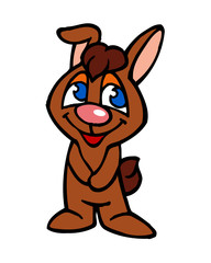 shy bunny sweet pet mascot cartoon