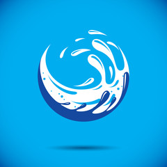 Ocean freshness theme vector logotype. Water day advertisement. Alternative medicine concept.