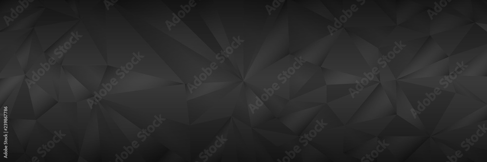 Poster horizontal elegant polygon dark and black background for pattern and design,vector illustration