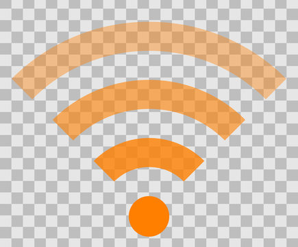 Wifi symbol icon - orange simple transparent, isolated - vector