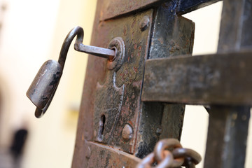 Old gate metal lock