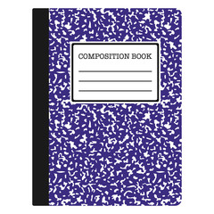 Composition Book - Purple composition notebook with copy space isolated on white background