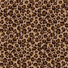 Leopard Print Seamless Pattern - Leopard print design in brown and tan colors