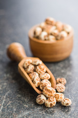 Tiger nuts. Tasty chufa nuts. Healthy superfood.