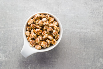 Tiger nuts. Tasty chufa nuts. Healthy superfood.