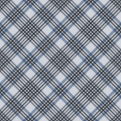Plaid Seamless Pattern - Plaid design in colors of slate gray and blue