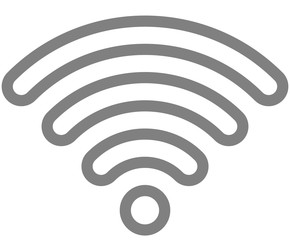 Wifi symbol icon - medium gray outlined rounded, isolated - vector