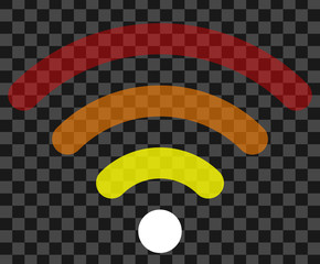 Wifi symbol icon - colorful simple rounded transparent, isolated - vector