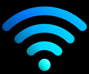Wifi symbol icon - colorful simple rounded gradient, isolated - vector
