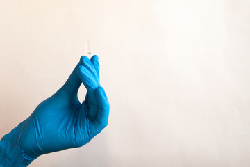 injection in the hands of a specialist isolated on white background