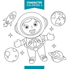 Vector Illustration Of Character Coloring Page