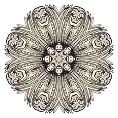 Sacred oriental mandala. color floral ornament. Abstract shapes in Asian style. Vector Illustration