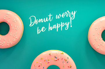 be happy banner with donuts