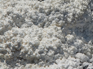 Texture of dried salt crystals on the soil surface