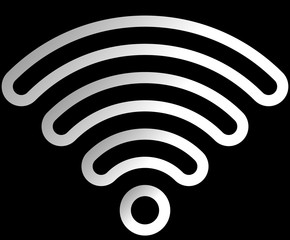Wifi symbol icon - white outlined rounded gradient, isolated - vector