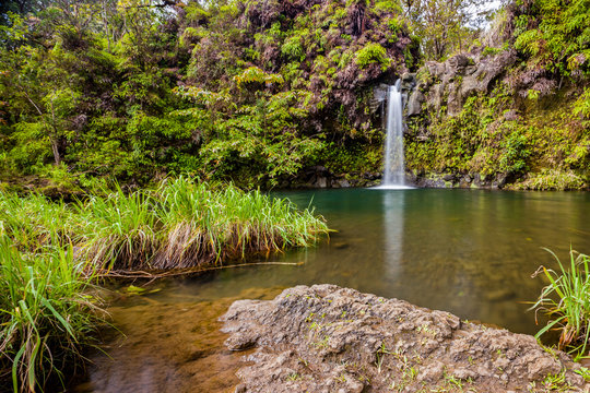 Pua'a'ka'a Falls along the Road to Hana in Maui, Hawaii
