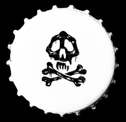 Kronkorken mit Totenkopf