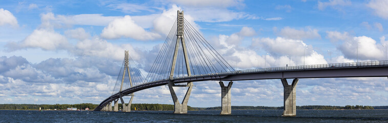 Panorama of Raippaluoto bridge in Finland