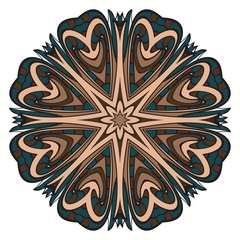 Beautiful round flower mandala. Vector illustration. Abstract